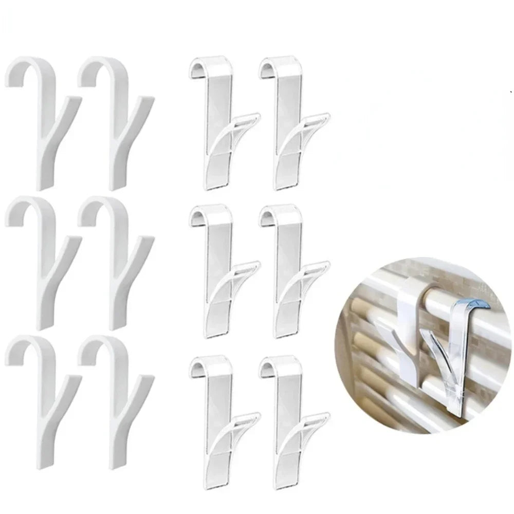Clip-On Radiator Towel Rail Hooks – White Hangers 2–10 Pcs