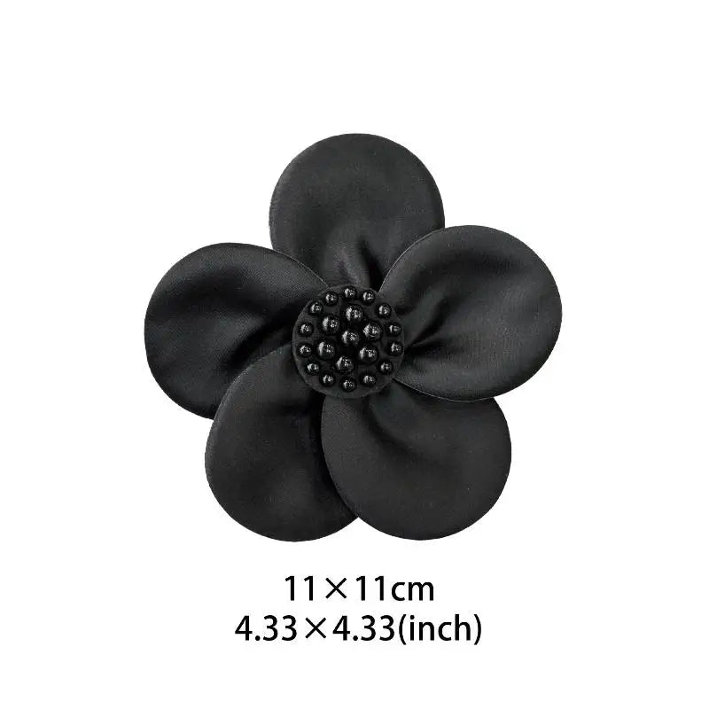 Black White Hand Sewn Colored Ding Cloth Flower Clothing Patch DIY