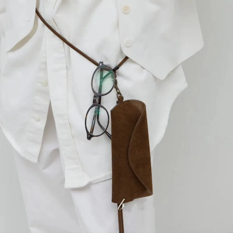 Leather Sunglass Case – Magnetic Clasp & Hanging Strap