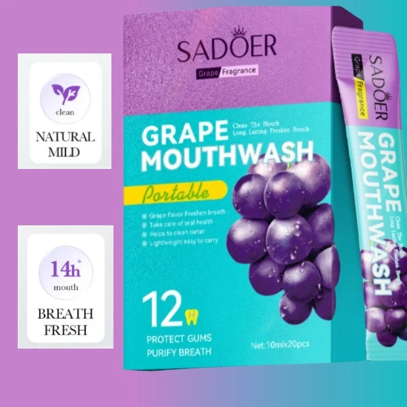 SADOER Grape Mouthwash 20 x 10ml – Fresh Breath Pods
