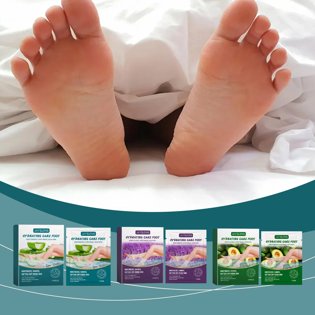 Jaysuing Exfoliating Foot Mask – Hydrate & Soften Feet (5 pcs)