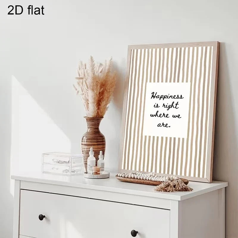 "Happiness Is Right Where We Are" Quote Canvas Wall Art
