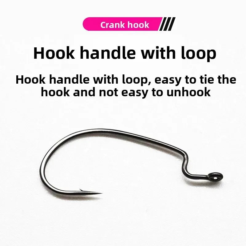 10pcs Texas Rig Straight Shank Hooks – Wide Bend Soft Bait