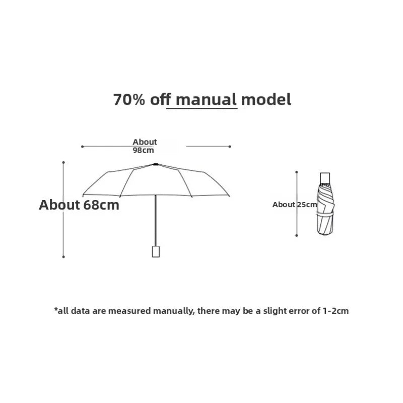Rainy Sunny Dual-use Sun Umbrella Students Protection UV Girls' Hearts