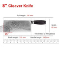 InLeung Damascus Steel Cleaver Knife – Wood Handle | 18cm