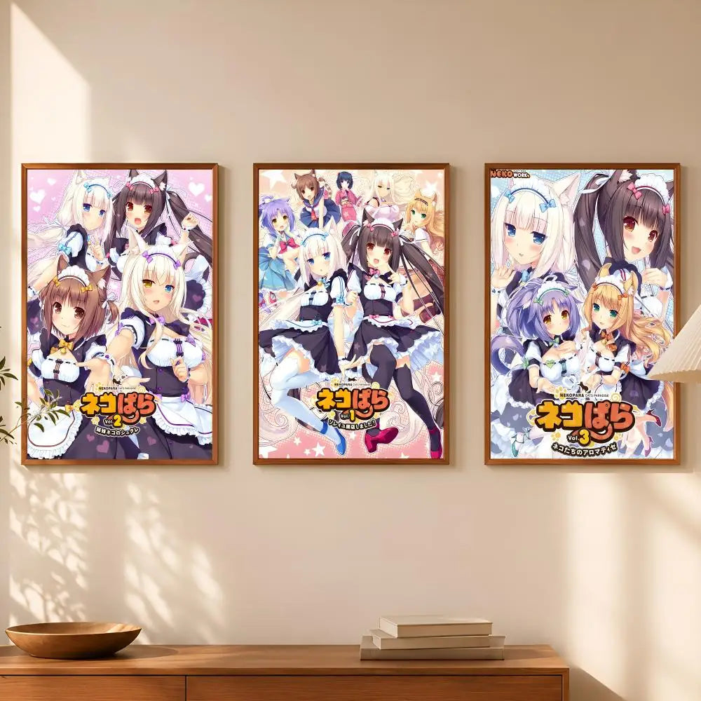 Nekopara Anime Self-Stick Wall Poster – HD Waterproof Décor