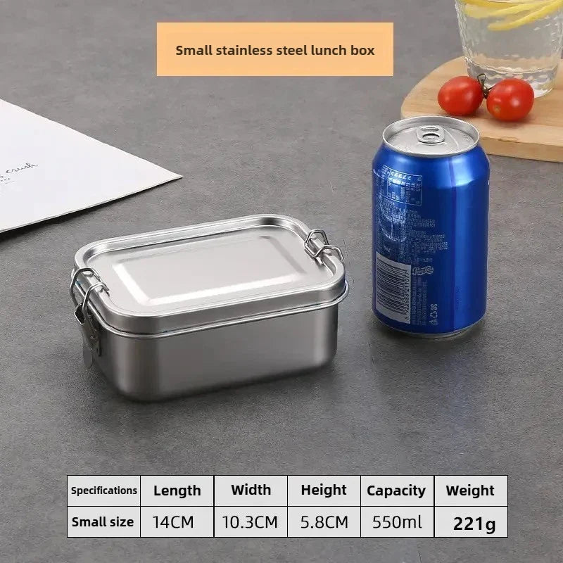 Stainless Steel Bento Box with Lockable Clips | Metal Lunch Box