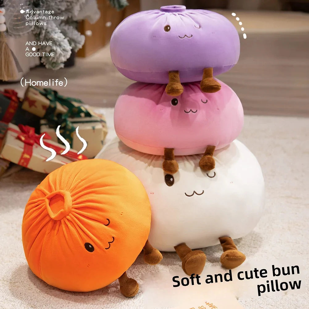 Cute Steamed Bun Plush Pillow | Stuffed Dumpling Throw Pillow