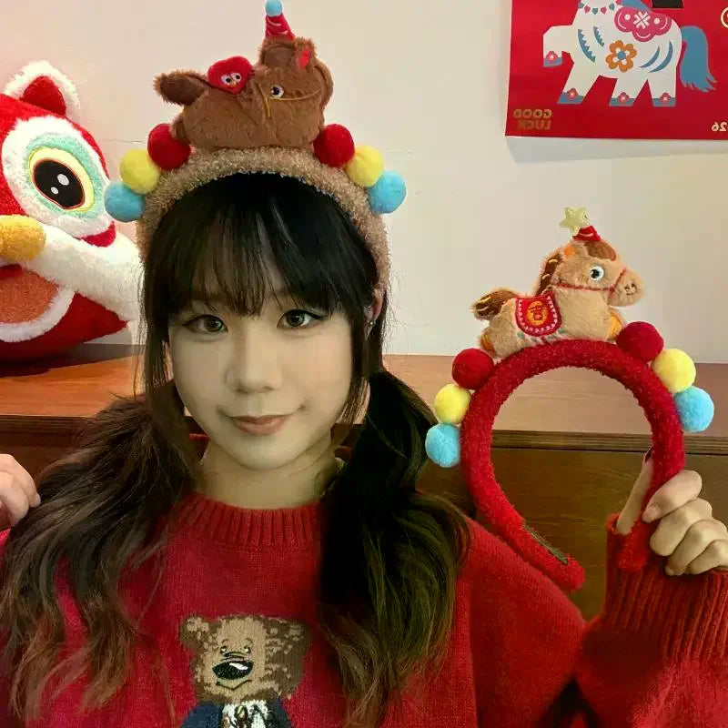 Fluffy Horse Headband | 2026 Lunar New Year Hair Accessory