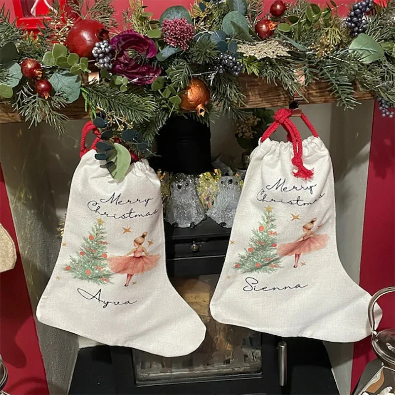 Personalised Christmas Gift Sack | Santa & Nutcracker Design
