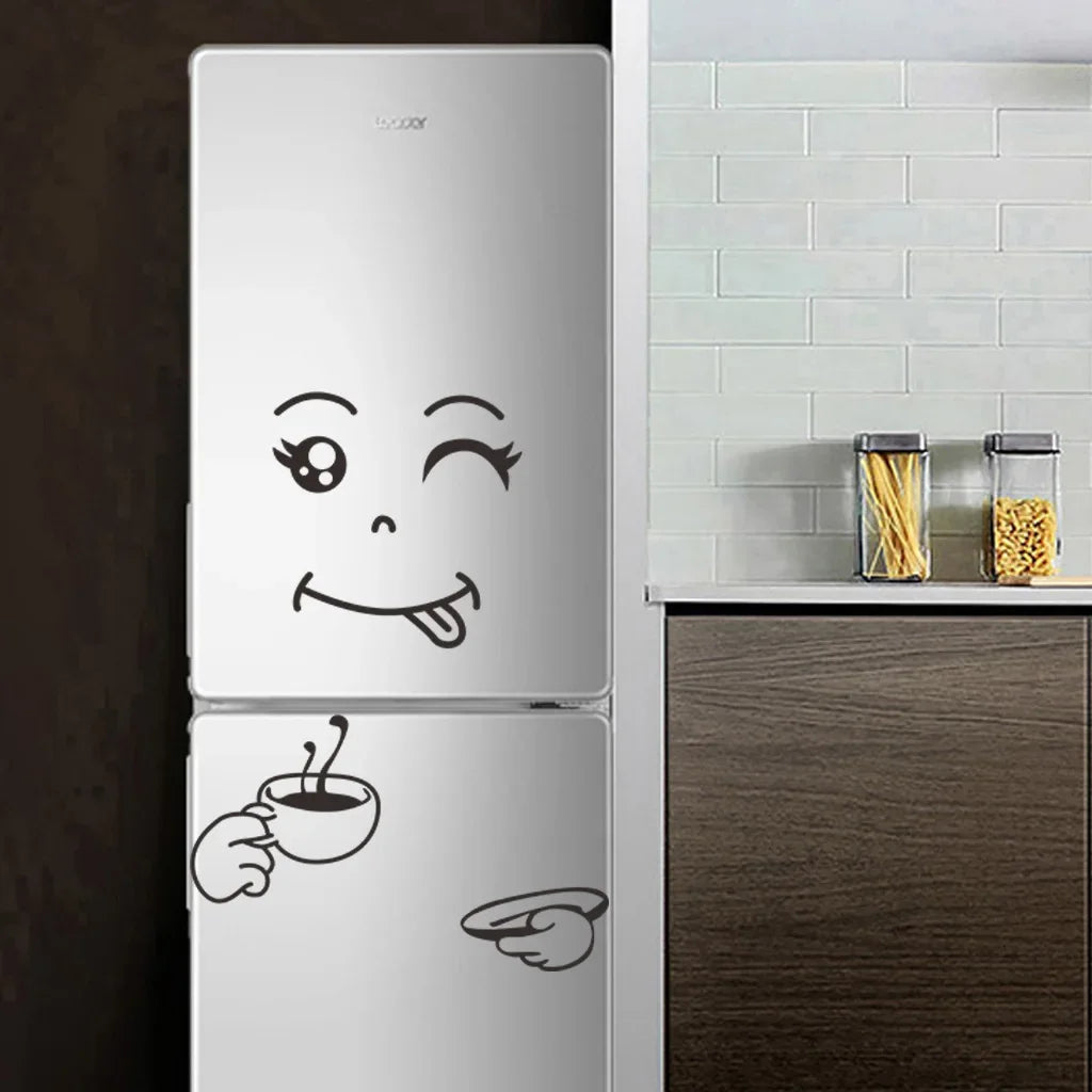 Cute Happy Face Fridge Magnet Sticker | Kitchen Wall Decor