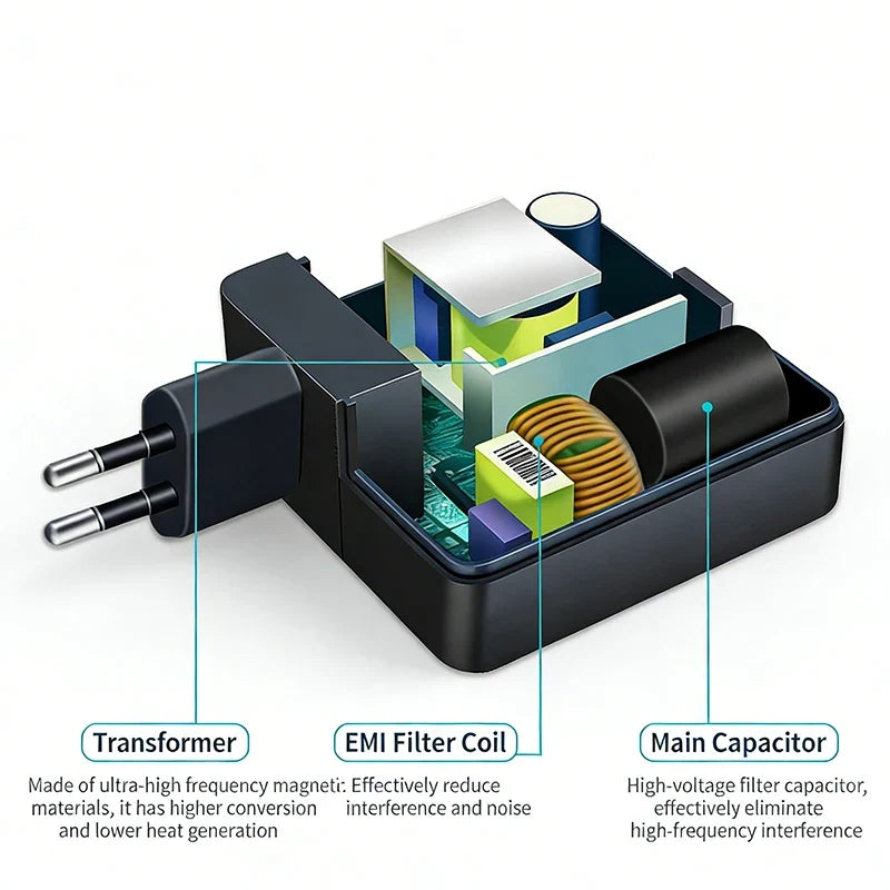 65W USB-C Laptop Charger 20V 3.25A – Lenovo HP Dell ASUS