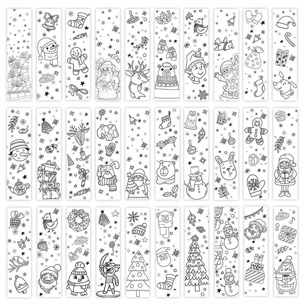 Christmas Coloring Bookmarks – Festive DIY Art Page Markers