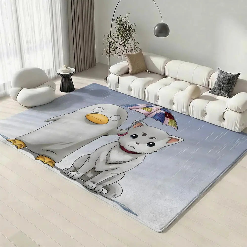 Anime Gintama Flannel Floor Mat – Non-Slip Soft Indoor Rug