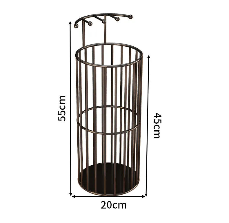 Iron Umbrella Stand – Large Capacity Arc Rack for Entryway