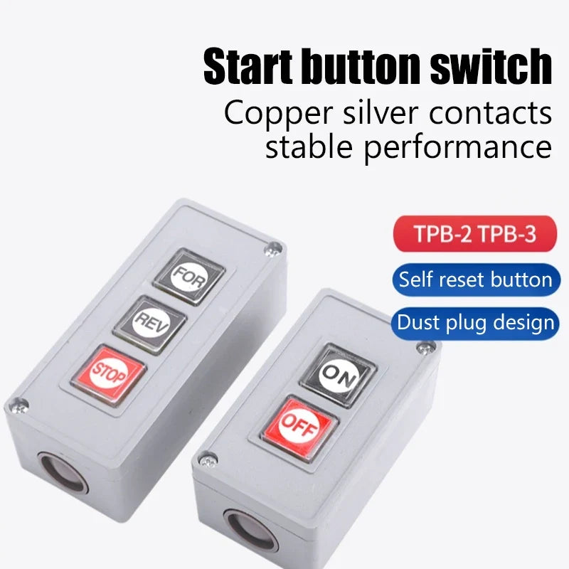 TPB-2 3 Start Stop Button Switch Box Control Motor 2-position