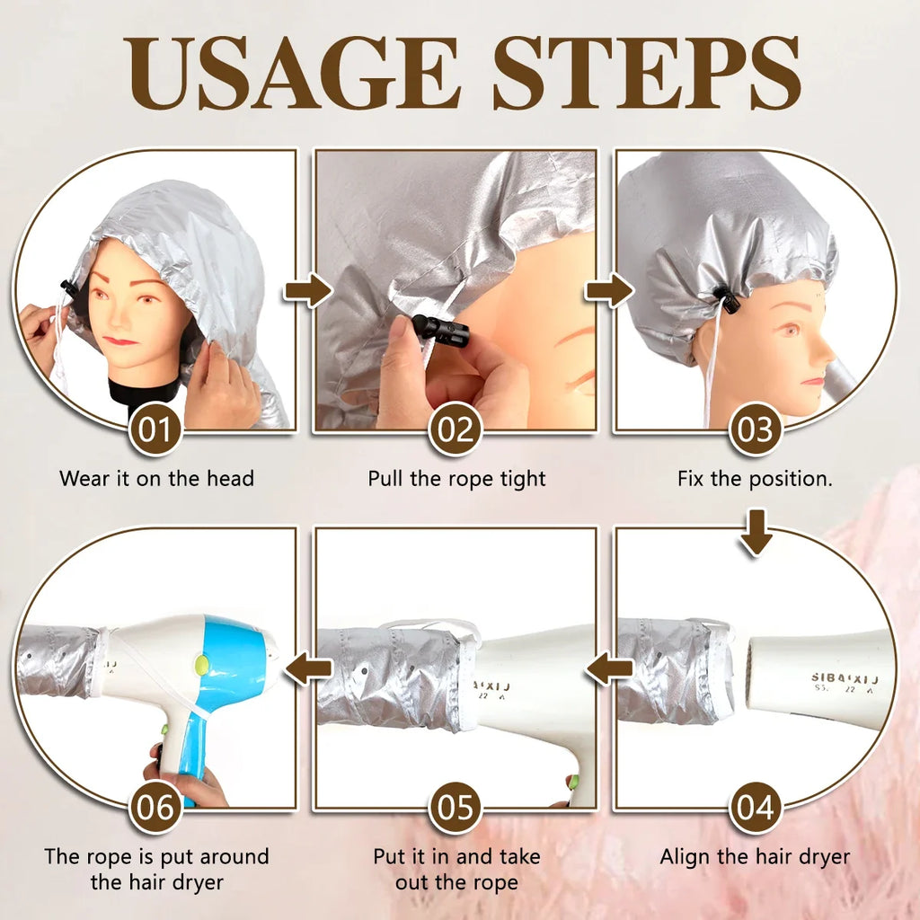 Hair Dryer Bonnet Cap – Quick Drying & Styling All Hair Types