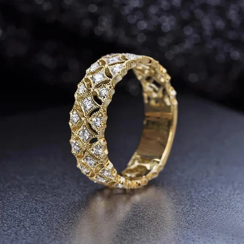 Huitan Cubic Zirconia Ring – Women's Sparkling Fashion Band