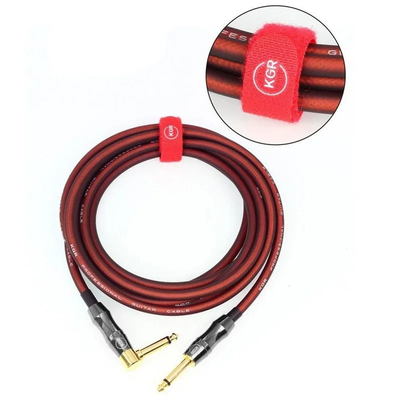 KGR 20AWG Electric Guitar Bass Audio Cable Connector Straight Right