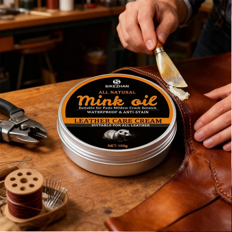Mink Oil Leather Conditioner & Shoe Polish – 100g/50g Balm