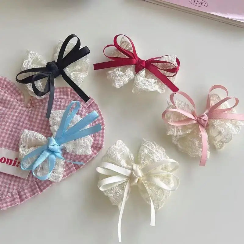 2-Pack Bow Hair Clips – Ribbon Barrettes for Women & Girls