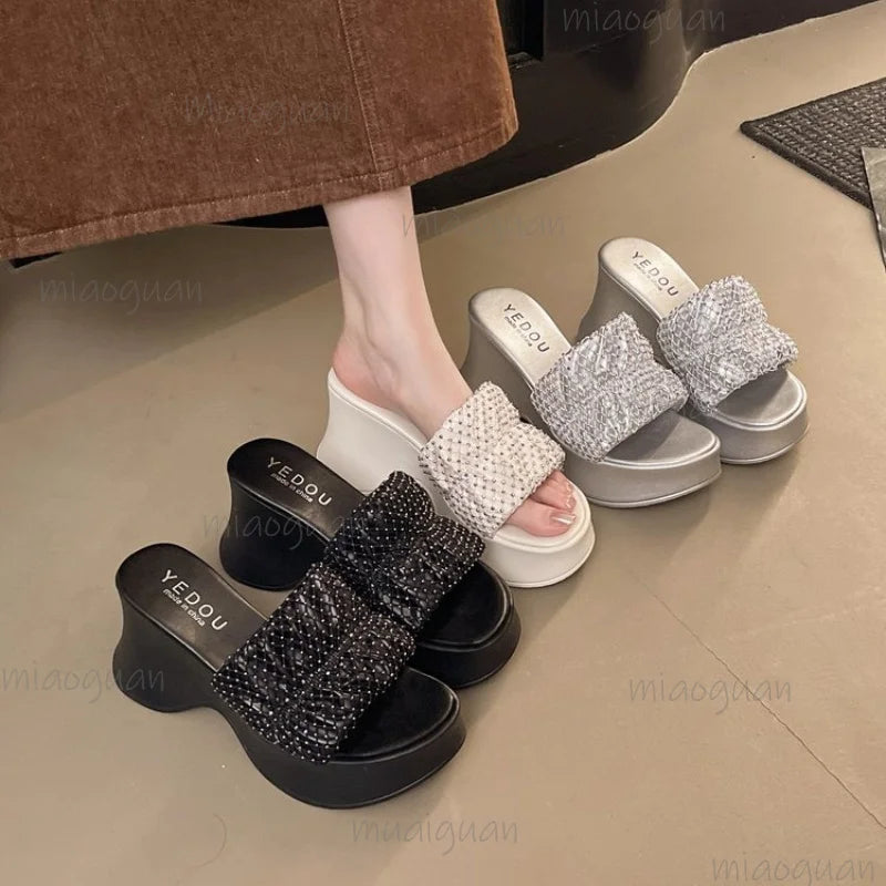 Women's Platform Wedge Slide Sandals | Open Toe Summer Slippers