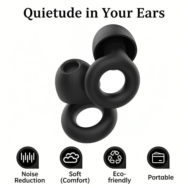 Reusable Silicone Ear Plugs – Noise Reduction for Sleep & Swim