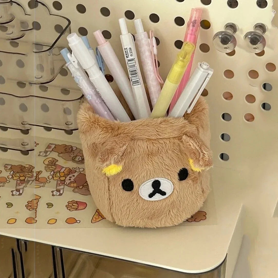 Plushes Pencil Holder Cosmetics Pen Container Kawaii Desk Accessories