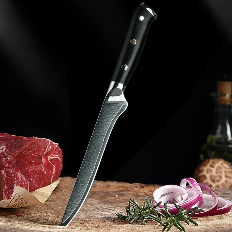 67-Layer Damascus Boning & Cleaver Knife Set – 7" & 5.5"