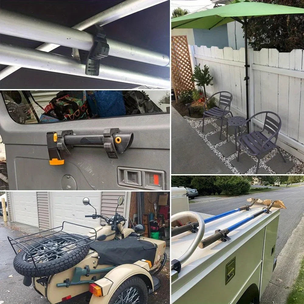 Heavy-Duty Rubber Clamp Hook for Truck Bed, Roof Rack & Trailer