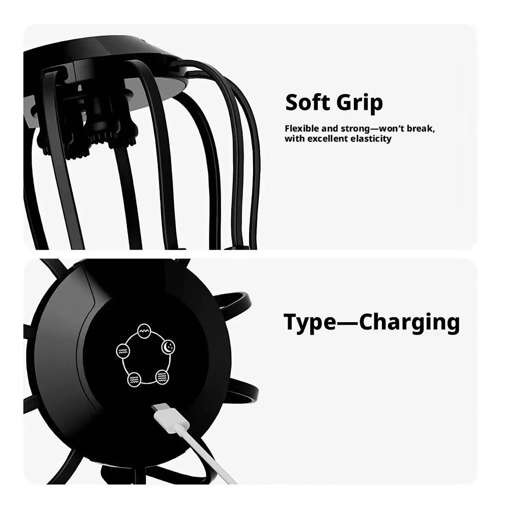 360° Octopus Electric Scalp Massager – Rechargeable, 3 Speeds