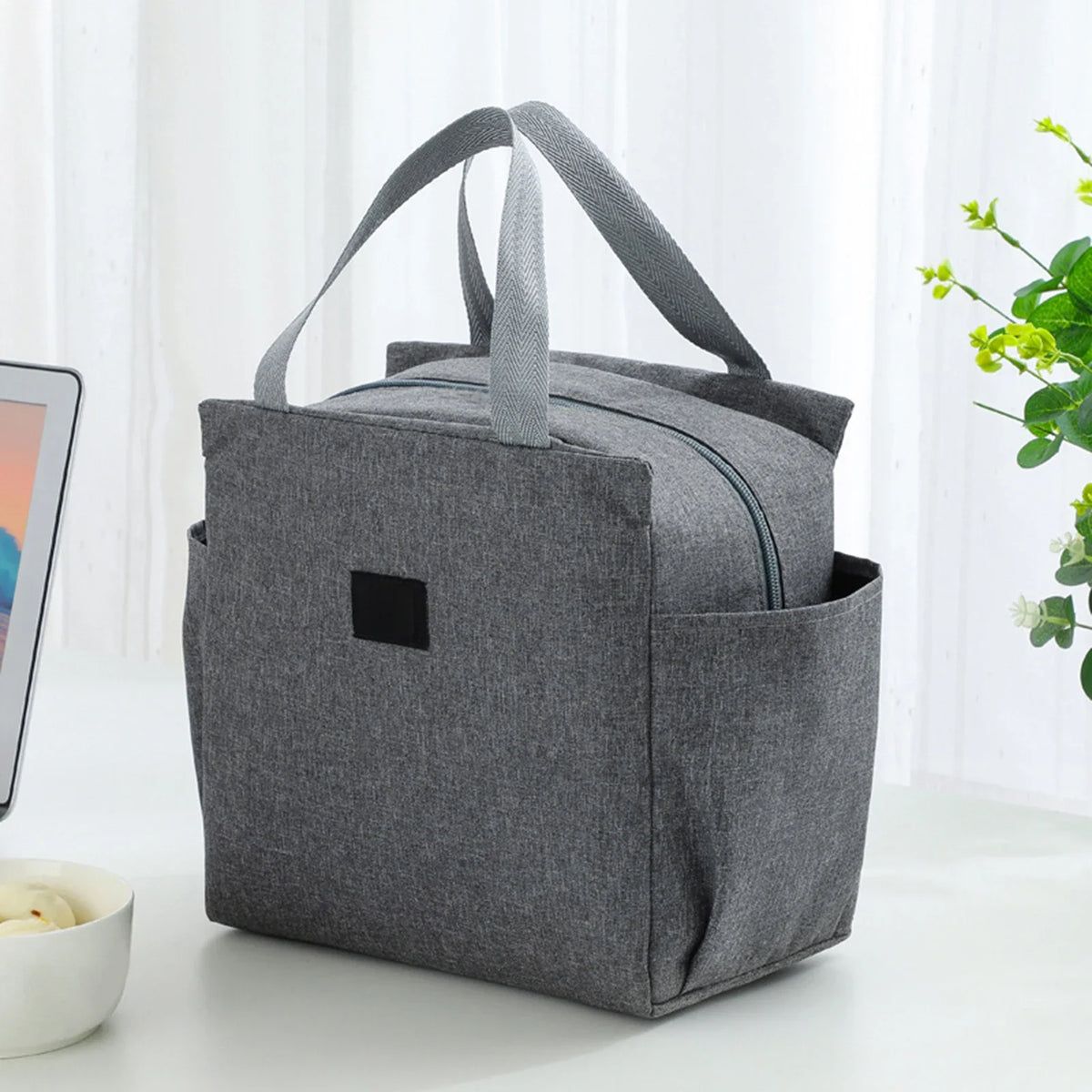 Insulated Bento Lunch Bag – Large Capacity & 2 Side Pockets