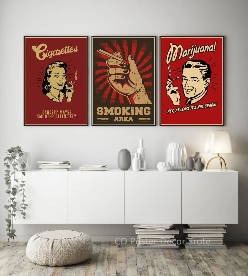 Retro Vintage Kraft Paper Poster – Bar, Beer & Coffee Wall Art
