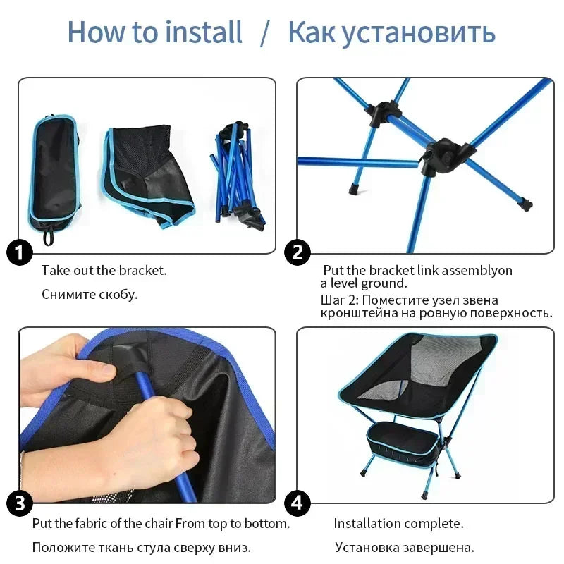 Ultralight Folding Camping Chair – Portable Beach & Outdoor Seat
