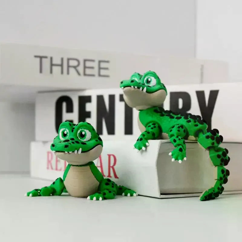 3D Printed Crocodile Toy – Movable Joints Desk Statue