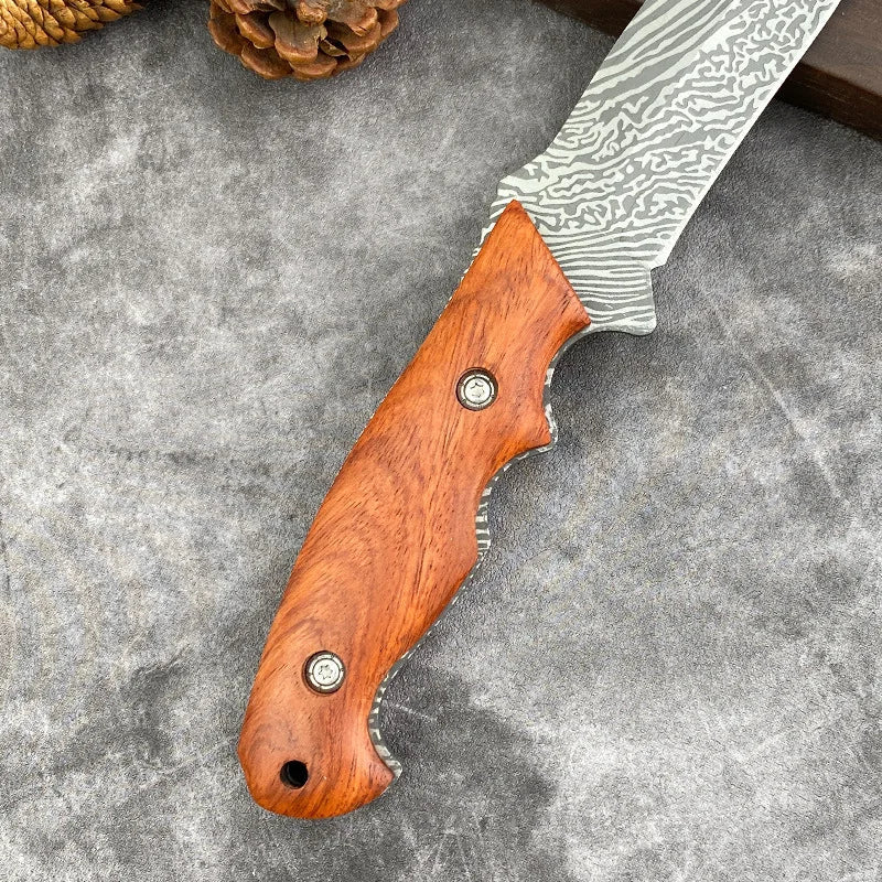 Hand Forged Butcher Knife with Sheath – 10.5" Stainless Steel