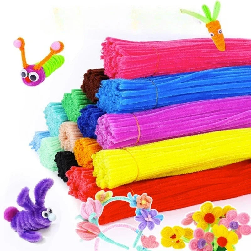 Macaron Fluffy Pipe Cleaners – Thick Plush DIY Craft Twist Sticks