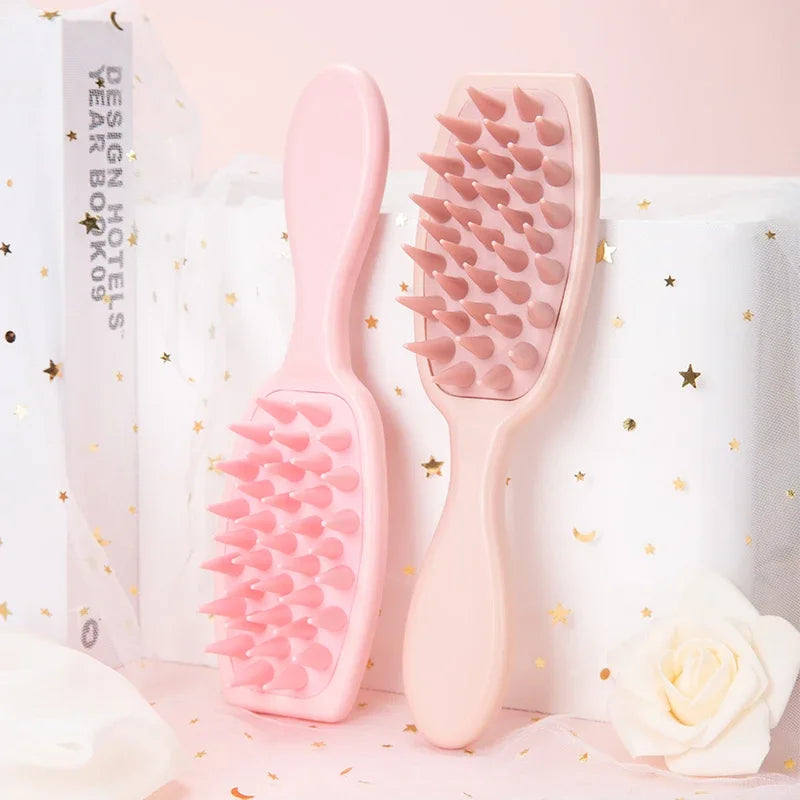 Silicone Scalp Massage Brush | Long Handle Shampoo & Scrubber