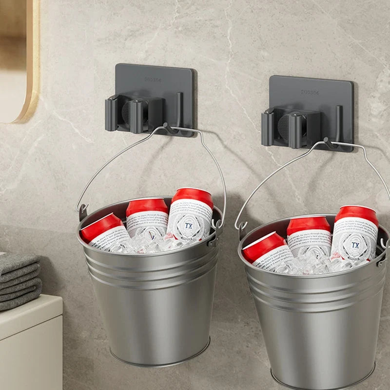 Wall-Mounted Mop & Broom Holder – 304 Stainless Steel Rack