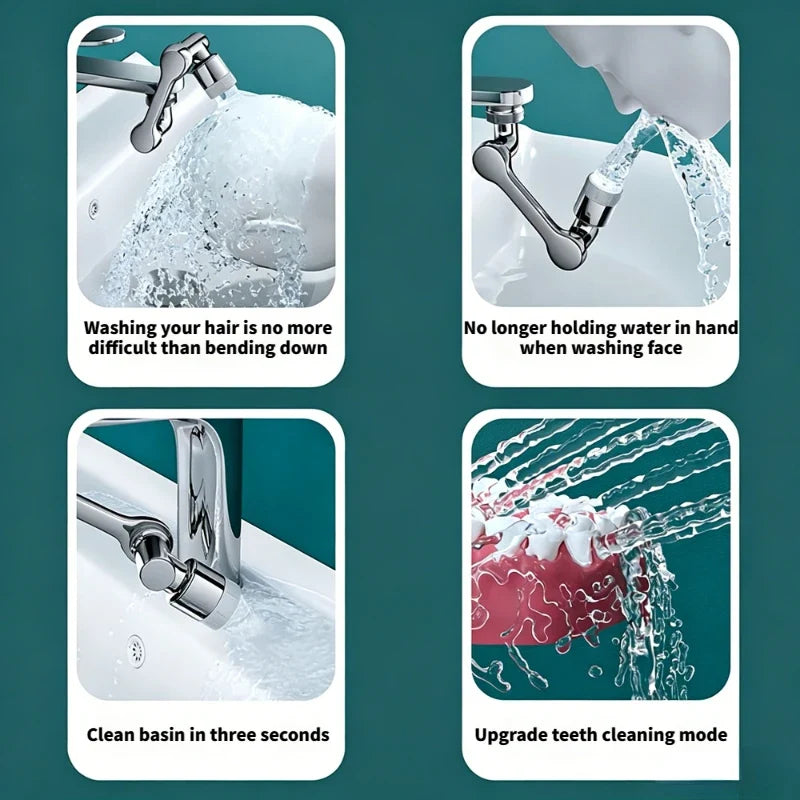 Swivel Robotic Arm Faucet Aerator Extender – Kitchen & Bathroom
