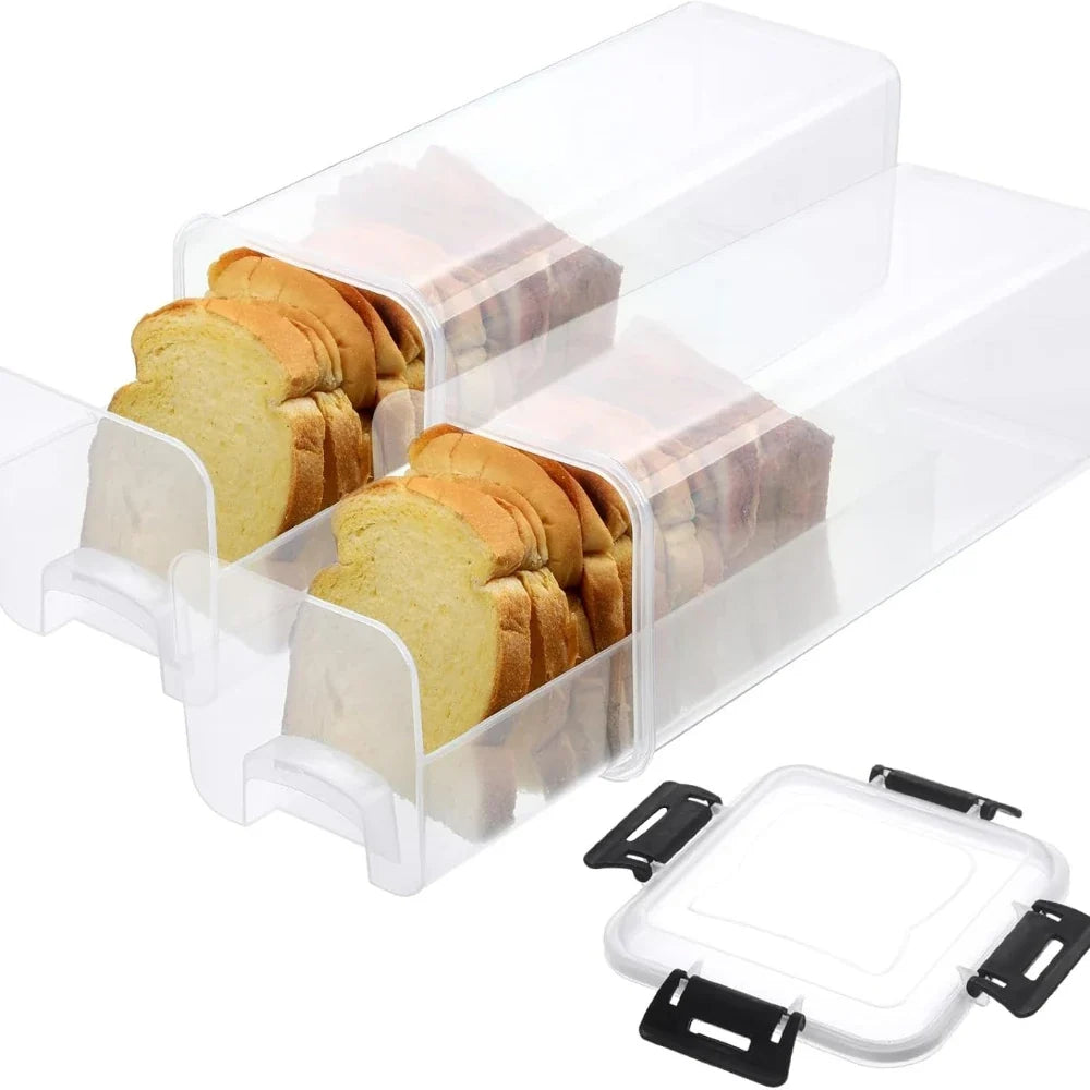 Airtight Bread Box with Drawer Tray & Sealing Lid – Clear