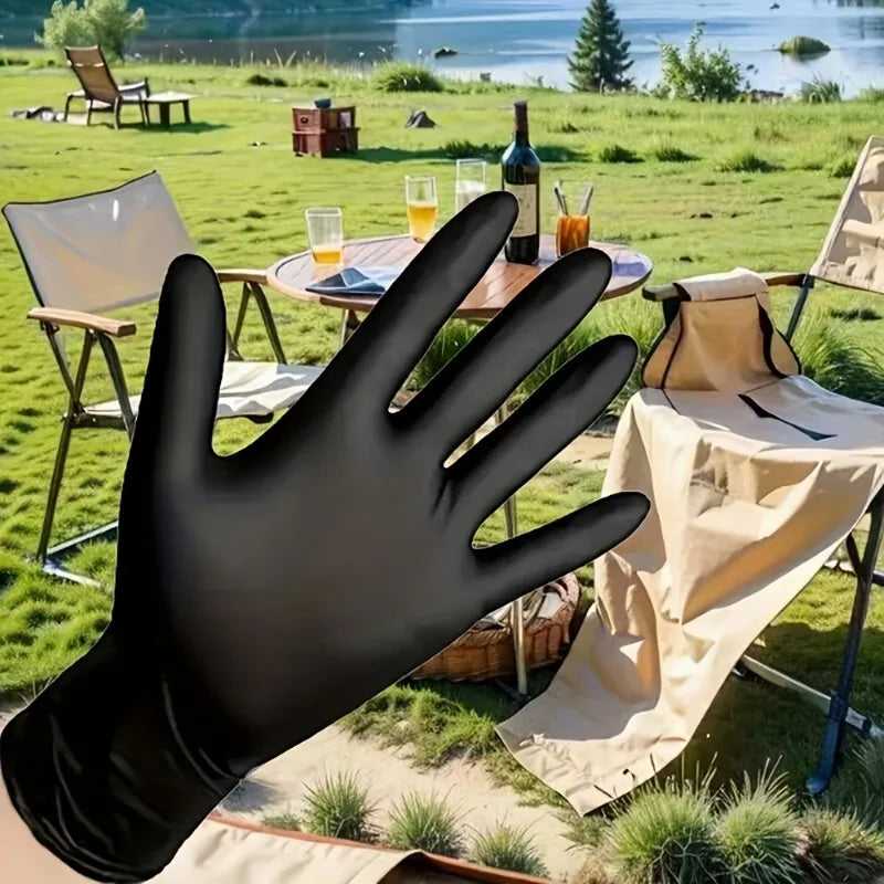 Disposable Black Nitrile Gloves 50/100/200 Pcs – Powder Free