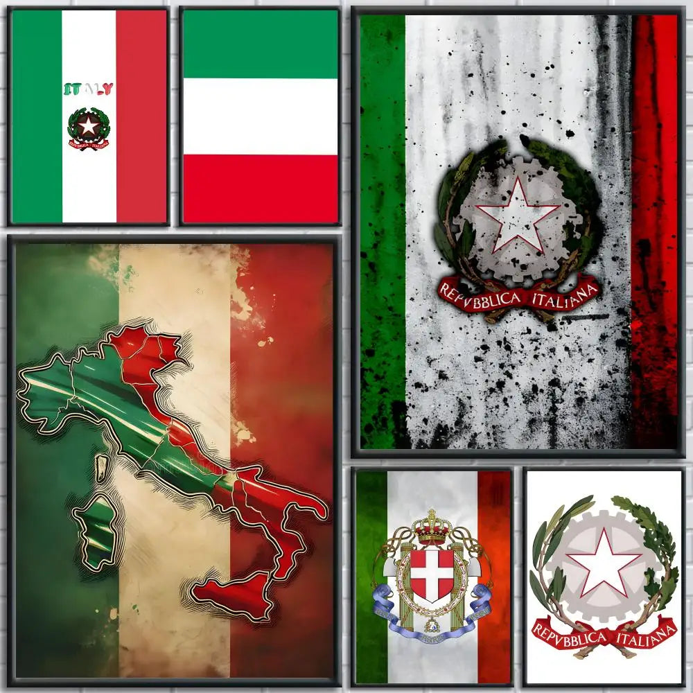 Italy Flag Wall Sticker Poster – HD Print Removable Decal