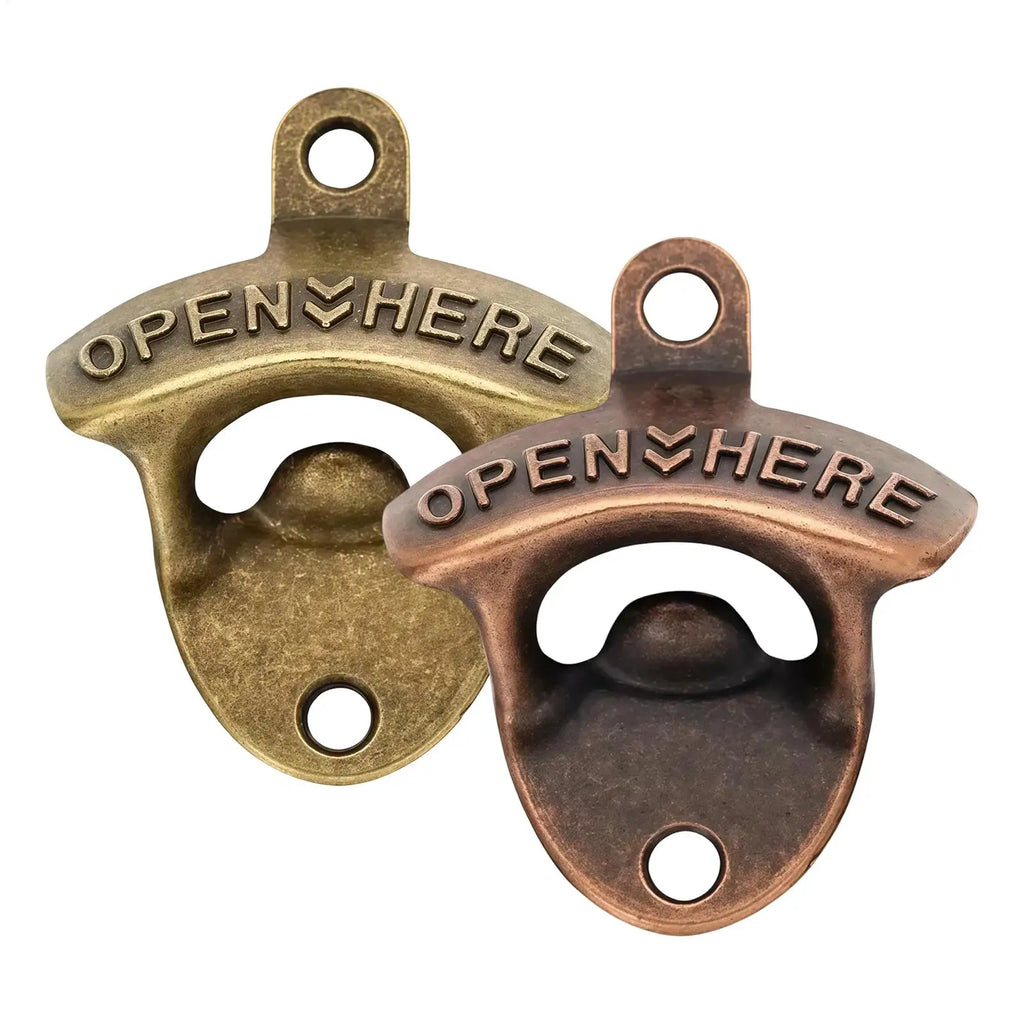 Vintage Wall Mounted Bottle Opener with Cap Catcher – Zinc Alloy