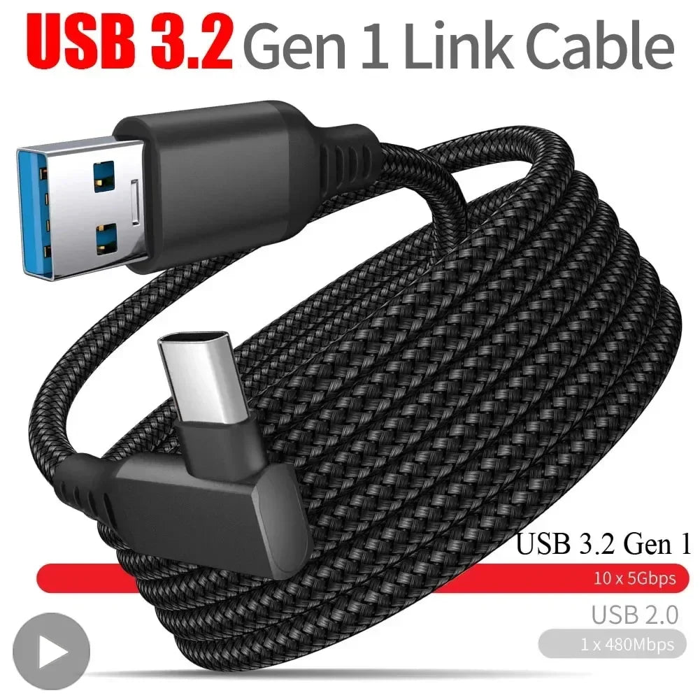 5M USB-A to USB-C Link Cable for Meta Quest 2 VR Headset