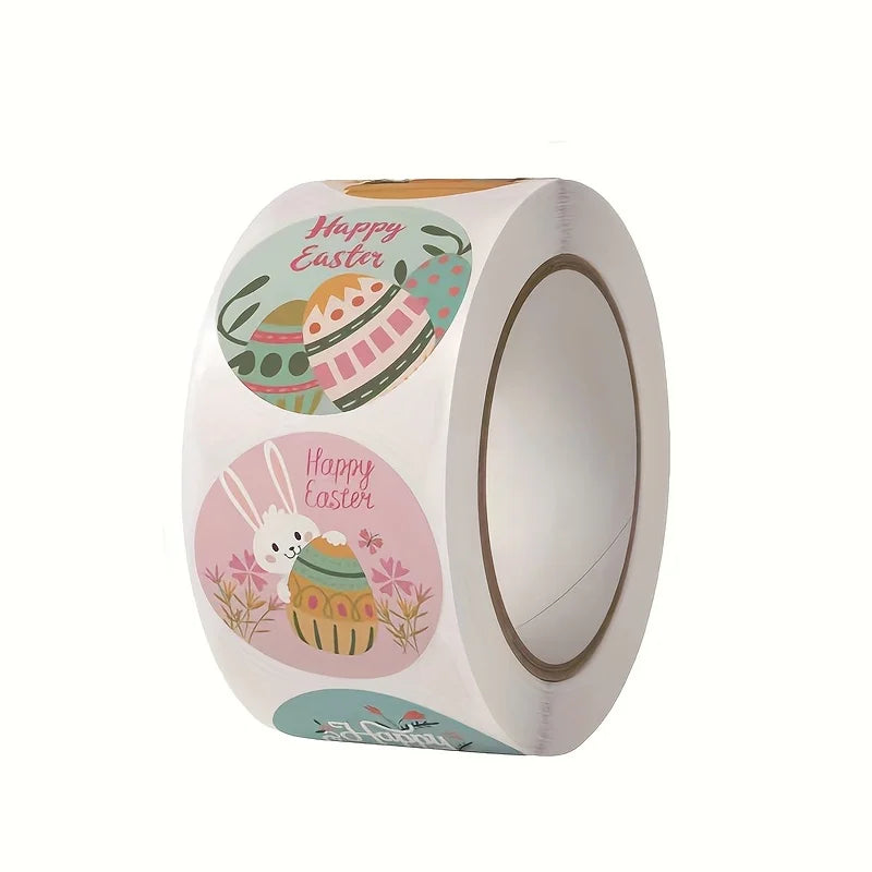 Easter Stickers 500–1000 Pcs | Egg & Bunny Self-Adhesive Rolls