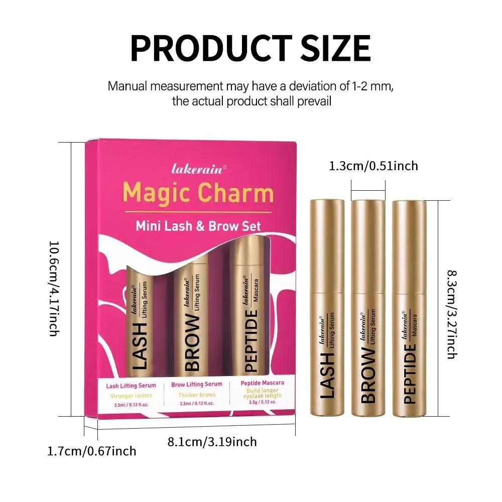 Lakerain Peptide Lash & Brow Serum Mascara Kit | 3-Piece Set