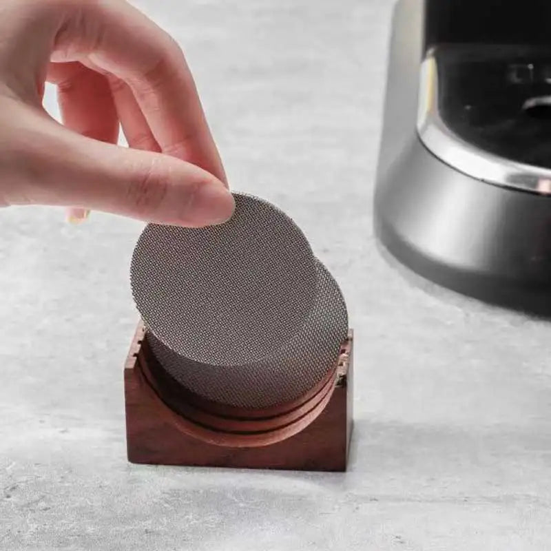 Walnut Espresso Puck Screen Stand – 51/53/58mm Portafilter