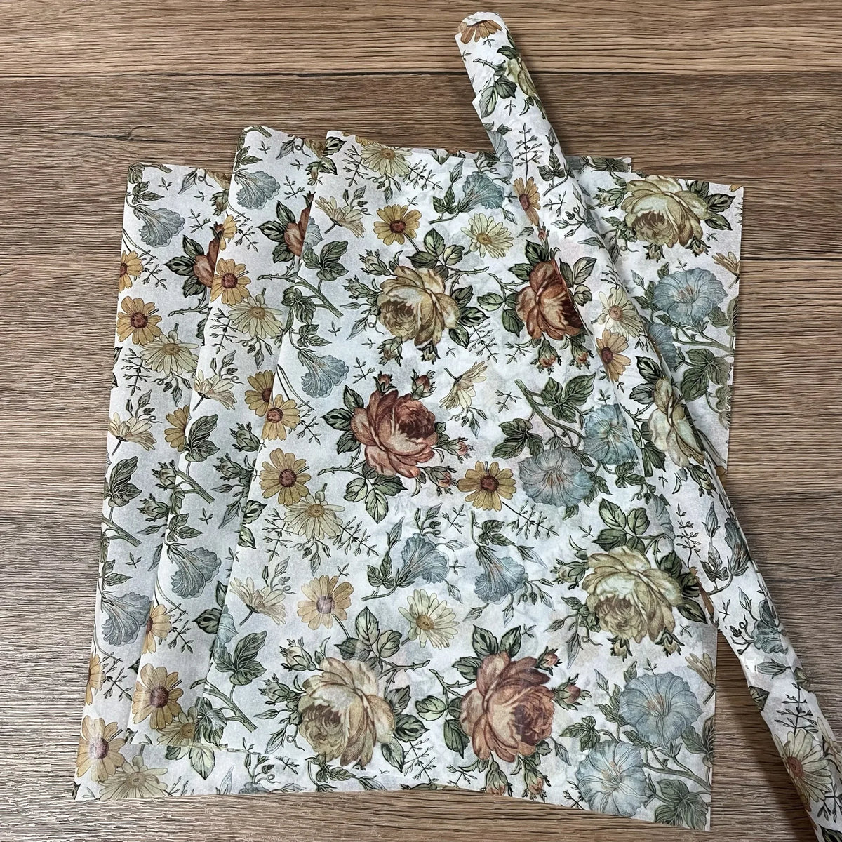 20-Pc Retro Floral Tissue Wrapping Paper – Gift & Scrapbook