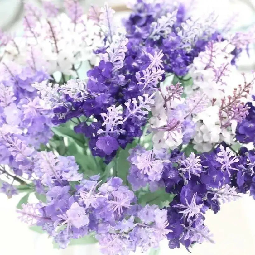 Artificial Lavender Bouquet – Silk Fake Flowers for Home & Wedding